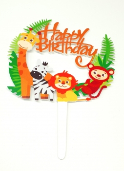 Happy Birthday Cake Topper Dschungel